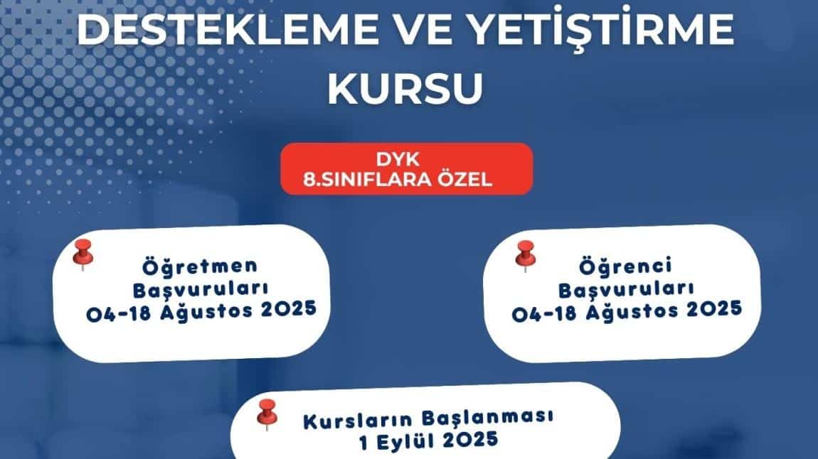 Destekleme ve Yetiştirme Kurs Başvuruları Başladı.
